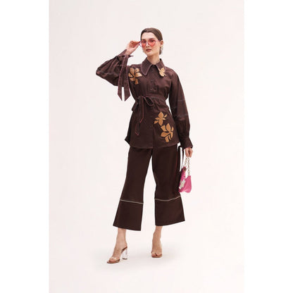 Our Love Bianca Applique Shirt With Trousers (Set of 3)