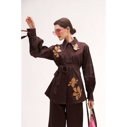 Our Love Bianca Applique Shirt With Trousers (Set of 3)