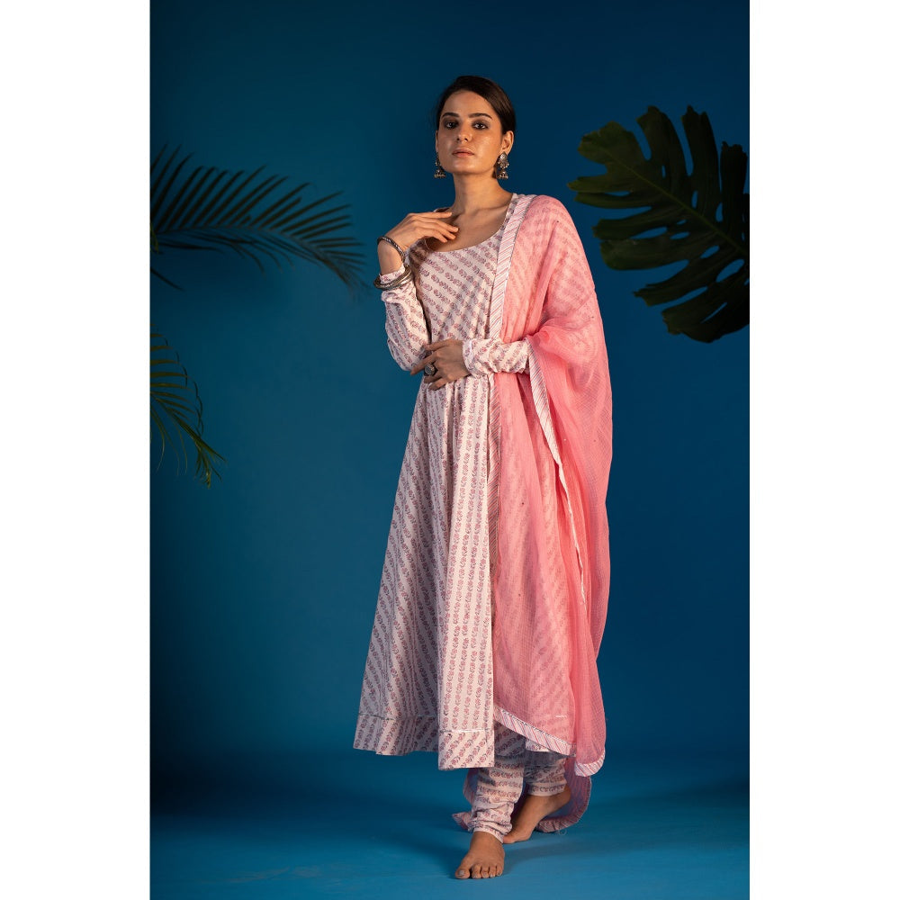 PANTS AND PAJAMAS Pink Neeta Sequined Dupatta
