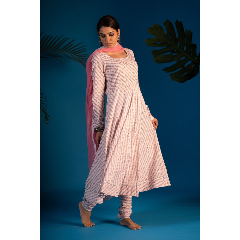 PANTS AND PAJAMAS Pink Neeta Sequined Dupatta