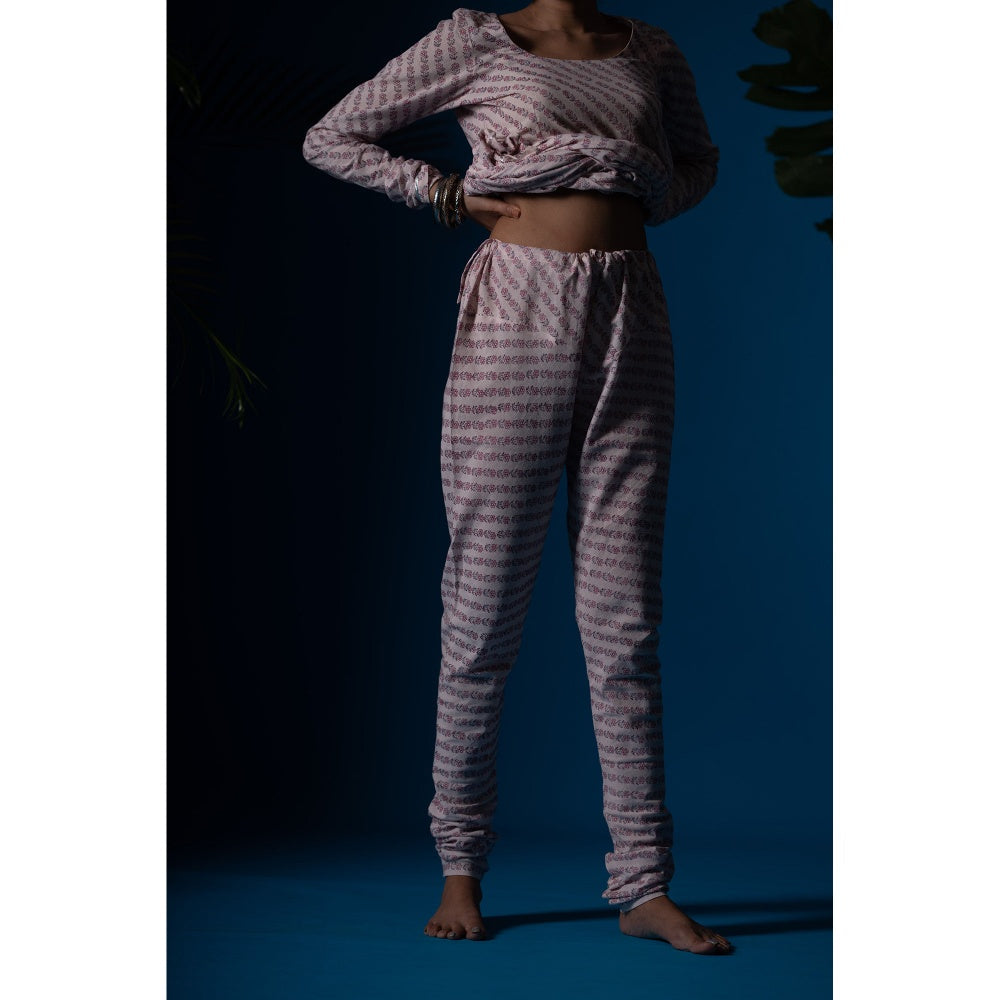 PANTS AND PAJAMAS Pink Neeta Sequined Dupatta