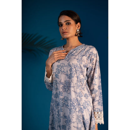 PANTS AND PAJAMAS White Mehara Sequined Kota Dupatta