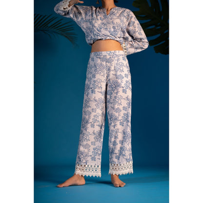 PANTS AND PAJAMAS White Mehara Sequined Kota Dupatta