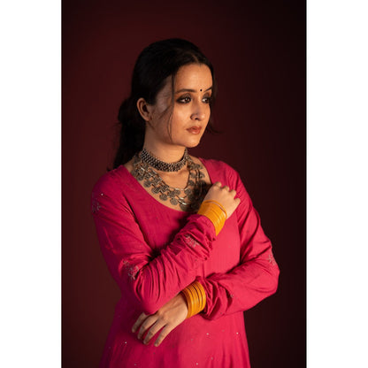 PANTS AND PAJAMAS Pink Mangal Churidar