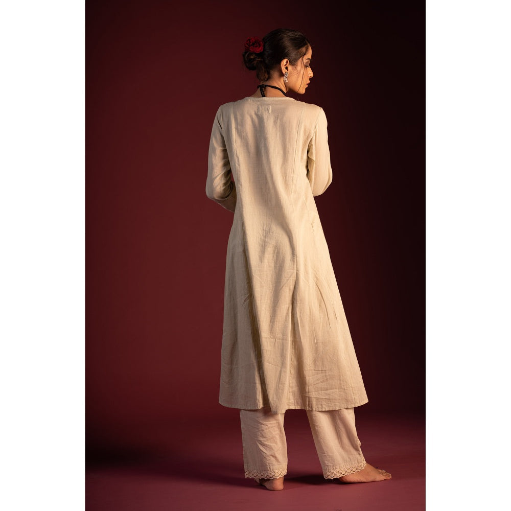 PANTS AND PAJAMAS Sage Green Prithvi Chikan Kurta