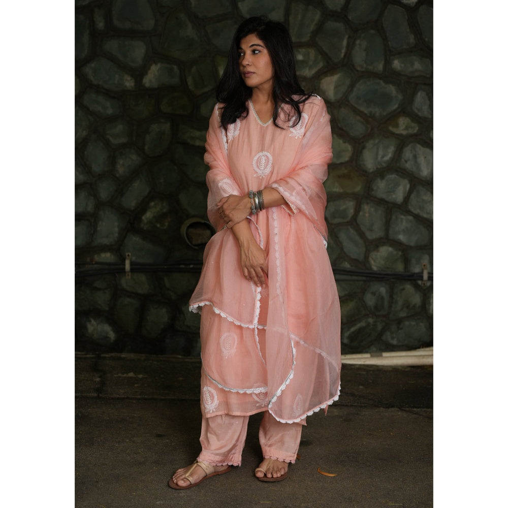 PANTS AND PAJAMAS Blushpink Cotton Silk Pant