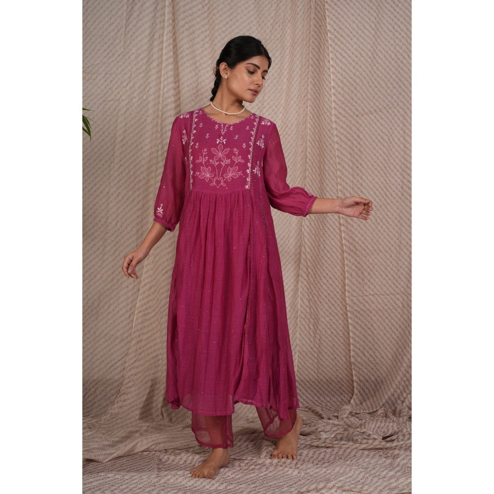 PANTS AND PAJAMAS Berry Cotton Silk Pant