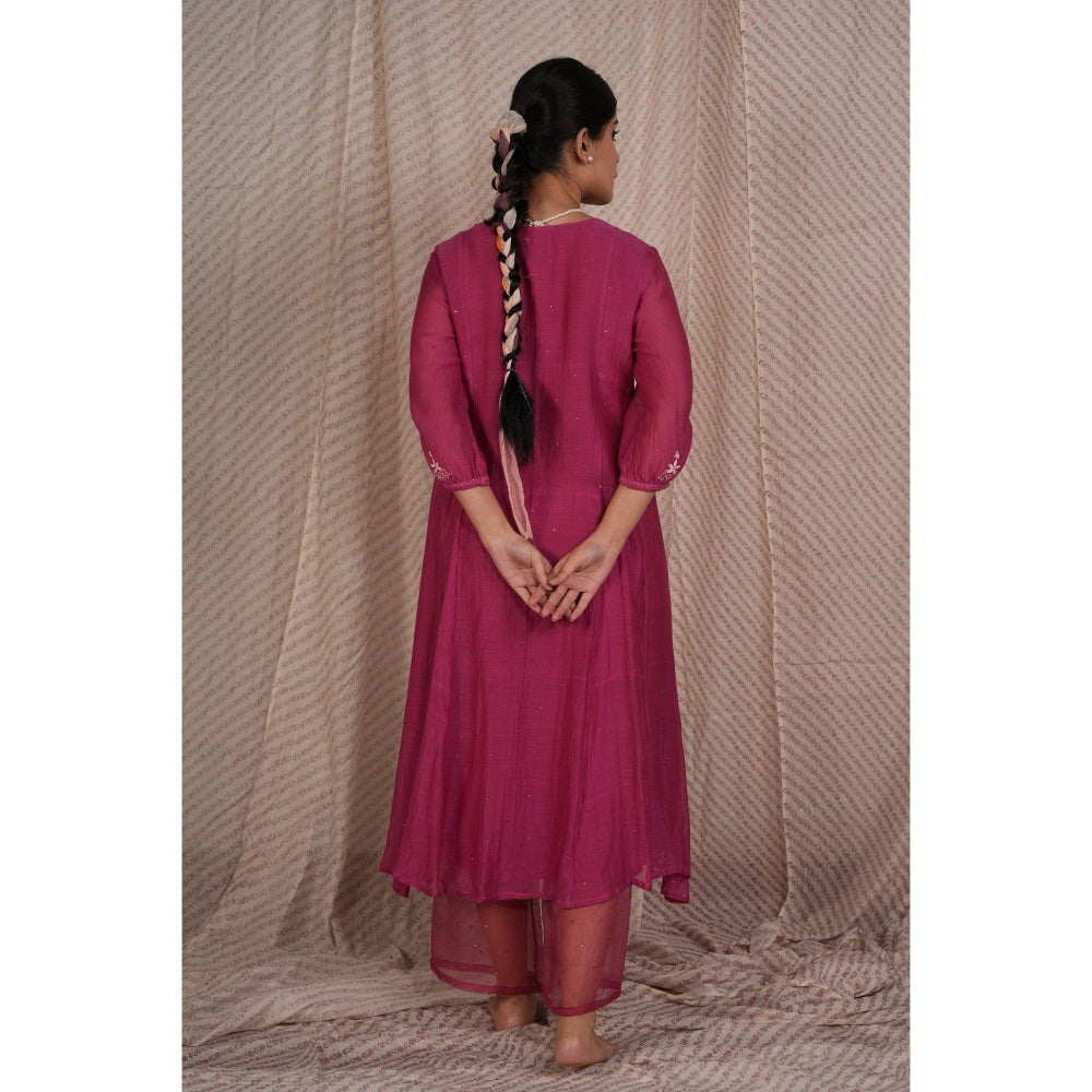 PANTS AND PAJAMAS Berry Cotton Silk Pant