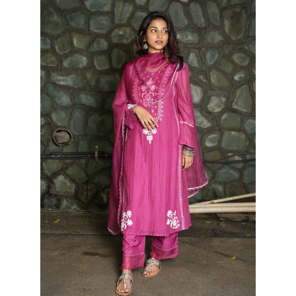 PANTS AND PAJAMAS Berry Cotton Silk Pant