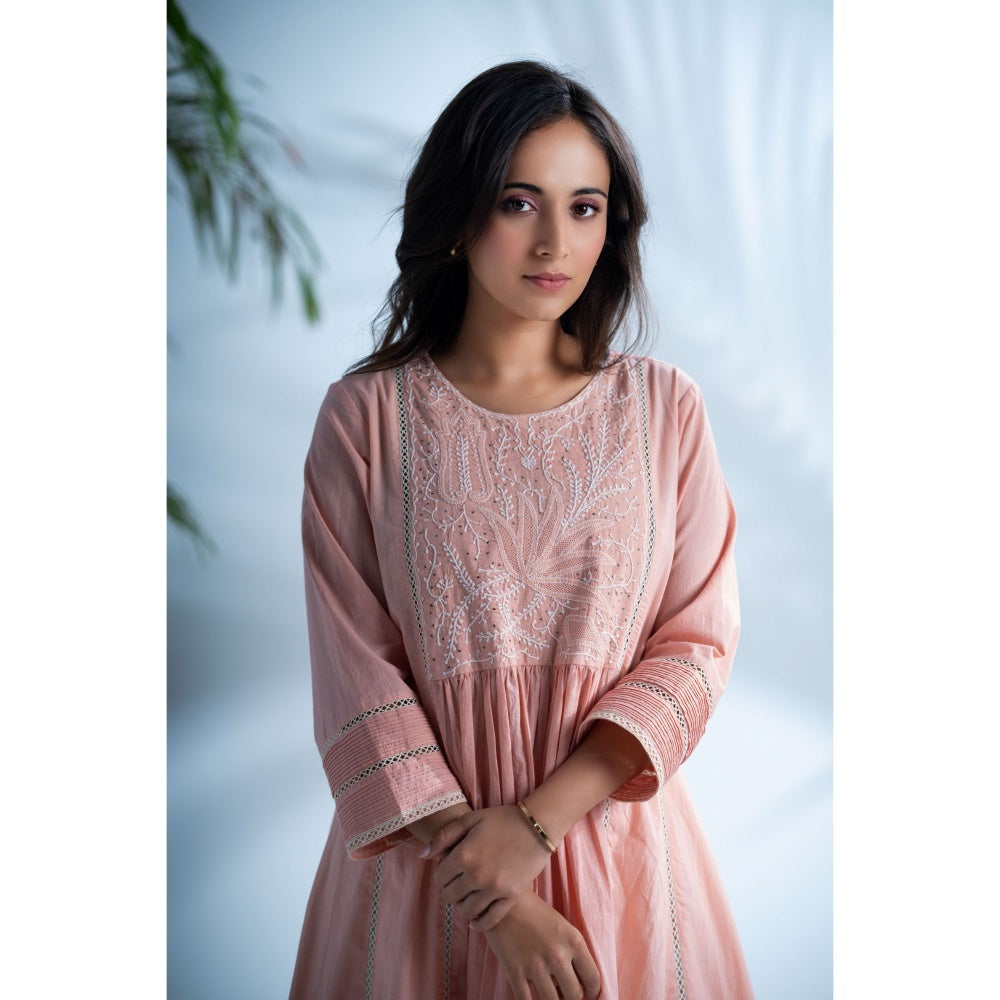 PANTS AND PAJAMAS Rozovo White Chikan Chanderi Dupatta