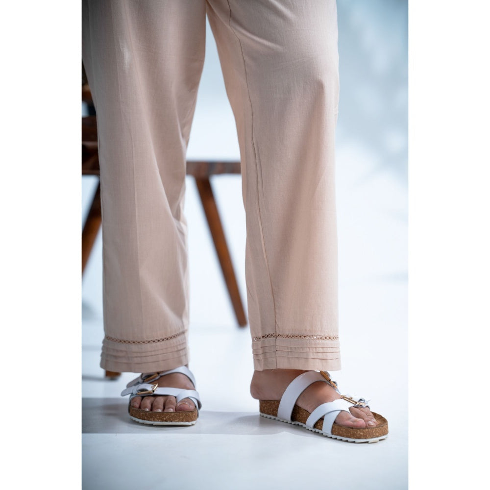 PANTS AND PAJAMAS Beige Cotton Bottom