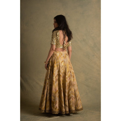 PRIYANKA RAAJIV Rika Gold Sequin Blouse