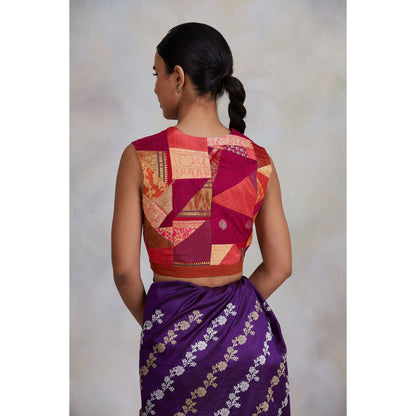 PRIYANKA RAAJIV Arnit Pink Patchwork Blouse