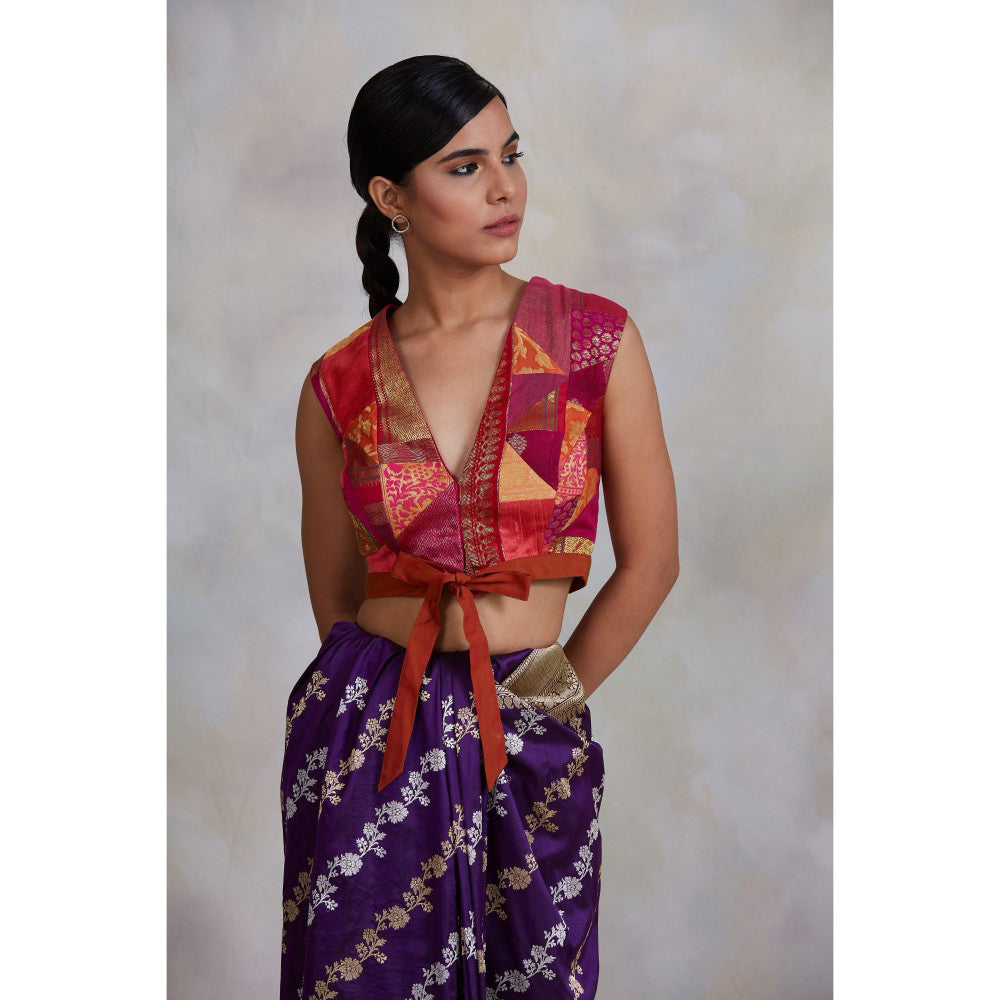 PRIYANKA RAAJIV Arnit Pink Patchwork Blouse