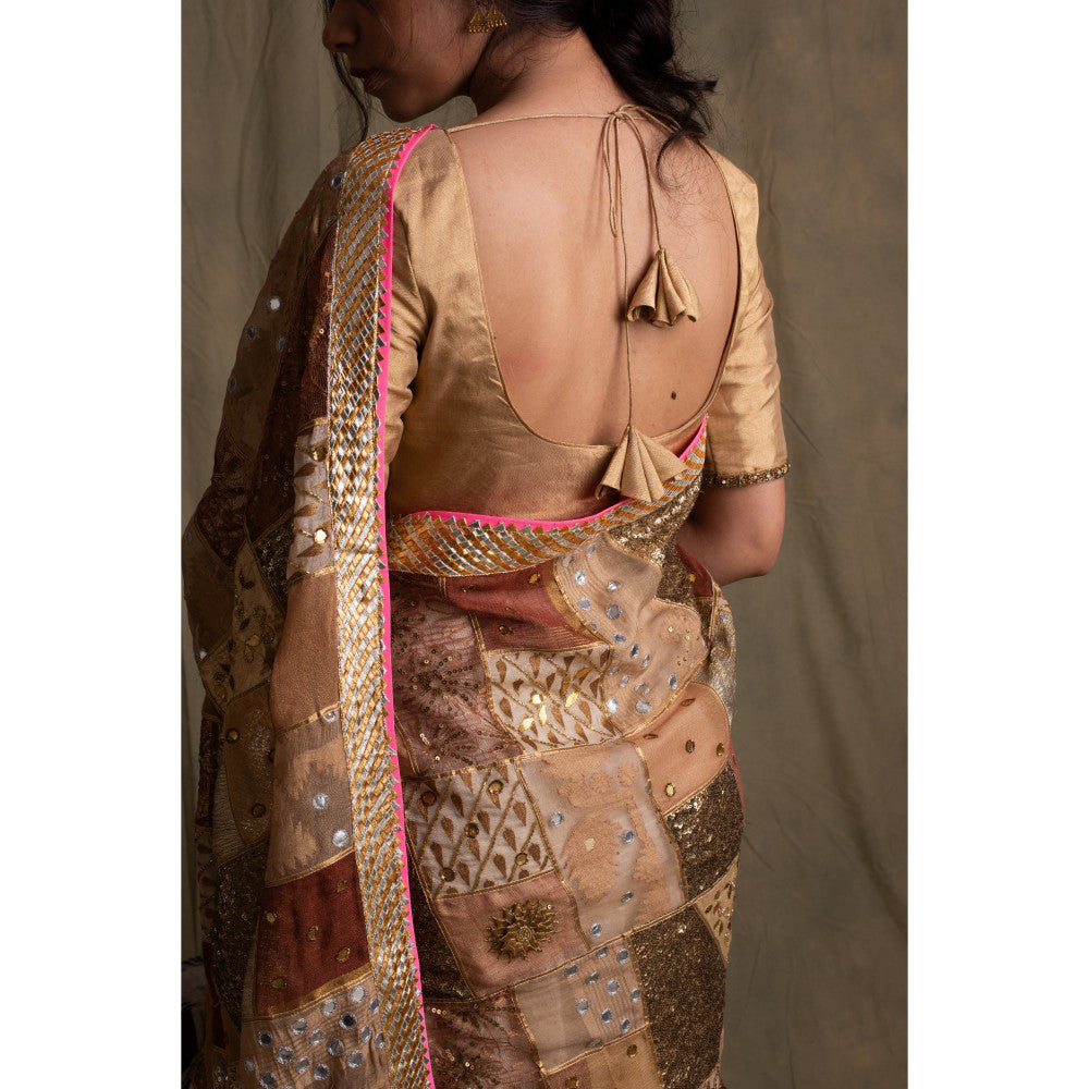 PRIYANKA RAAJIV Turvi Gold Silk Blouse