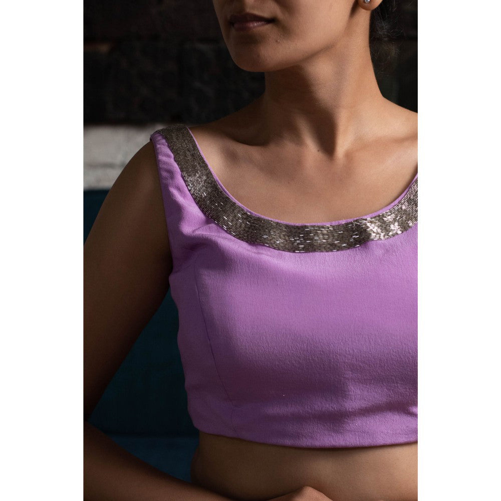 PRIYANKA RAAJIV Ina Lilac Silk Crepe Blouse