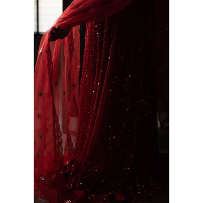 PRIYANKA RAAJIV Aheli Sequin Hand Embroidered Lehenga (Set of 3)