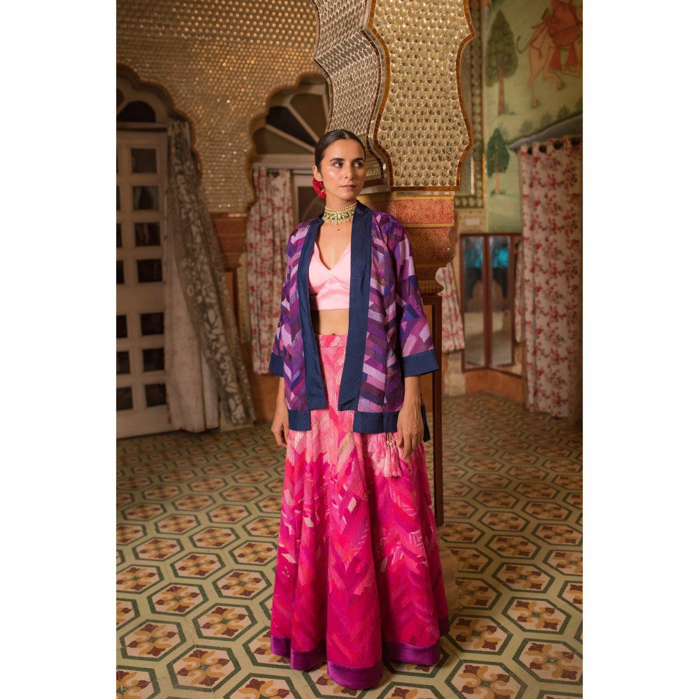PRIYANKA RAAJIV Chakori Purple Patchwork Jacket