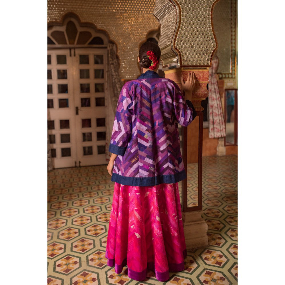 PRIYANKA RAAJIV Chakori Purple Patchwork Jacket