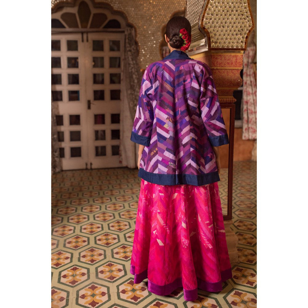 PRIYANKA RAAJIV Chakori Purple Patchwork Jacket