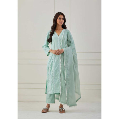 Priya Chaudhary Green Kota Cotton Dupatta