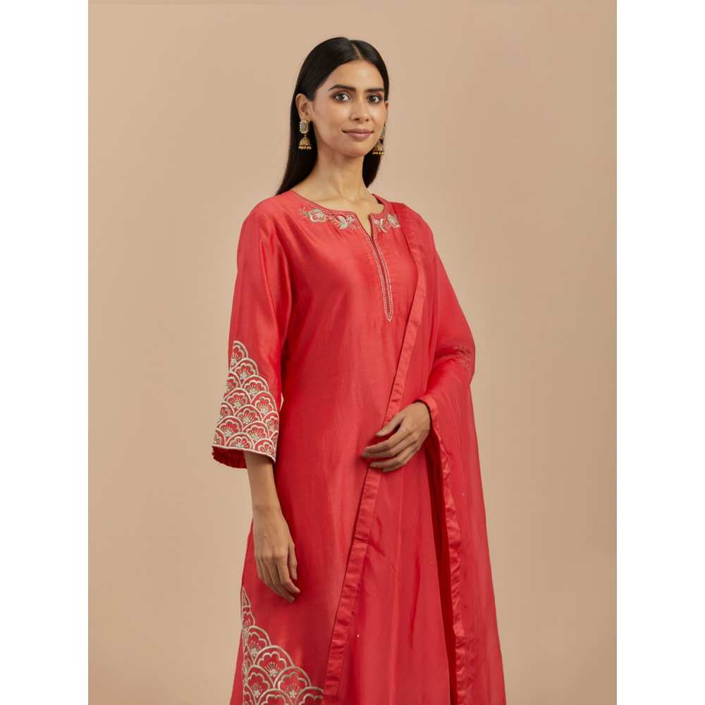 Priya Chaudhary Red Organza Dupatta