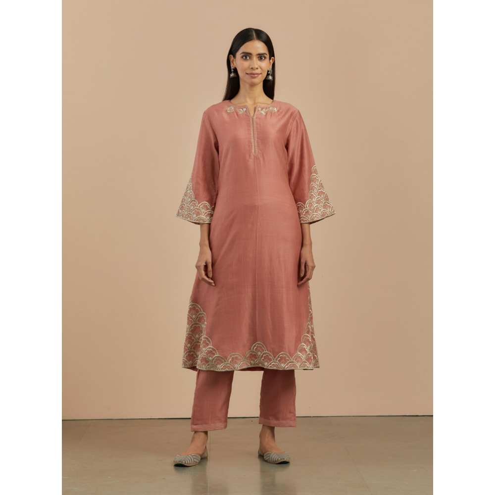 Priya Chaudhary Dust Pink Organza Dupatta