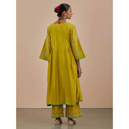 Priya Chaudhary Lime Green Chanderi Dupatta