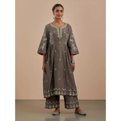 Priya Chaudhary Rust Embroidered Chanderi Dupatta