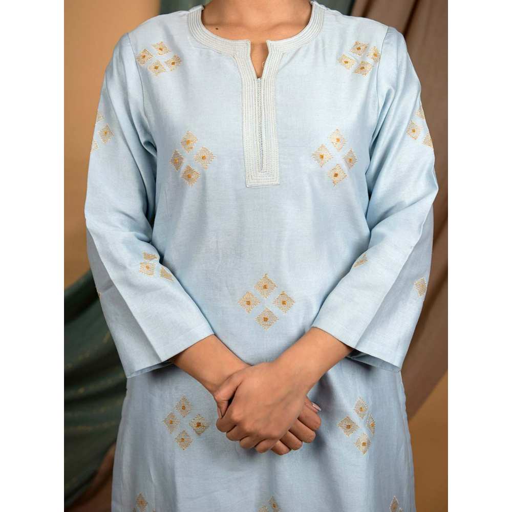 Priya Chaudhary Powder Blue Dupatta