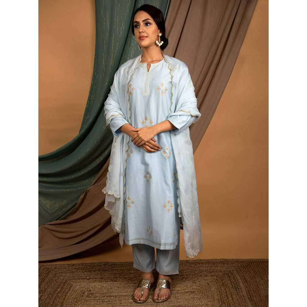 Priya Chaudhary Powder Blue Dupatta