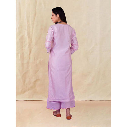 Priya Chaudhary Pink Embroidered Kurta and Palazzo (Set of 2)