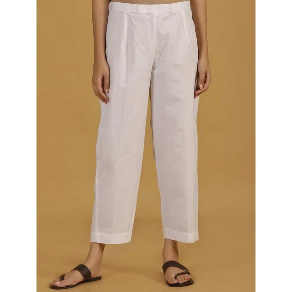 Priya Chaudhary Yellow Cotton Linen Face Story Shirt With White Pant  (Set of 2)