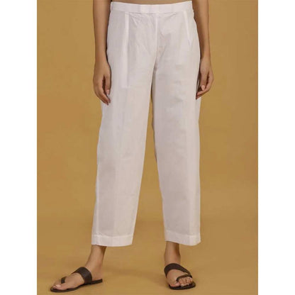 Priya Chaudhary Yellow Cotton Linen Face Story Shirt With White Pant  (Set of 2)