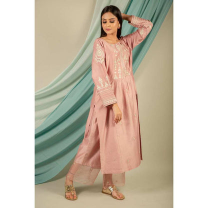 Priya Chaudhary Old Rose Kurtas (Set of 2)