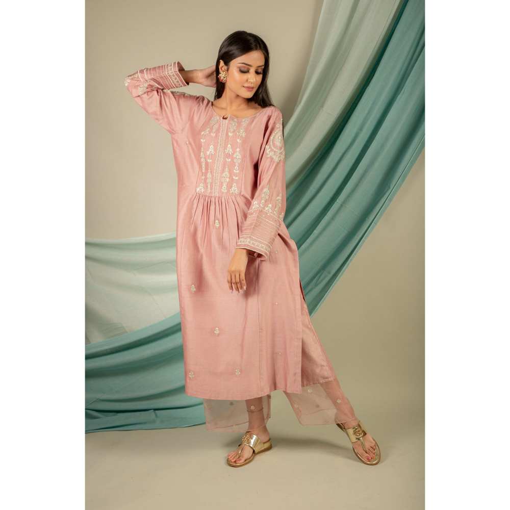 Priya Chaudhary Old Rose Kurtas (Set of 2)