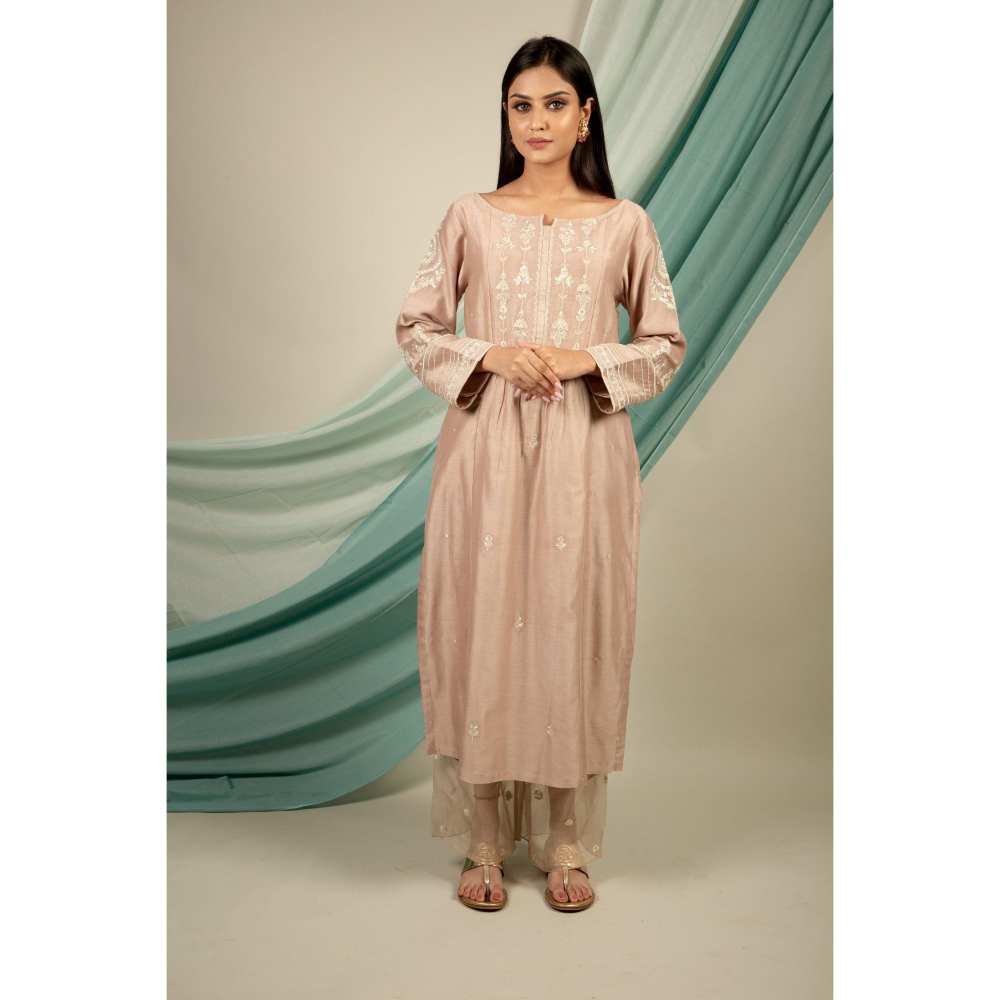 Priya Chaudhary Silver Brown Kurtas (Set of 2)