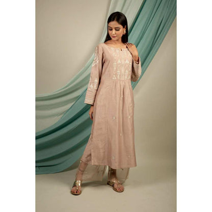 Priya Chaudhary Silver Brown Kurtas (Set of 3)