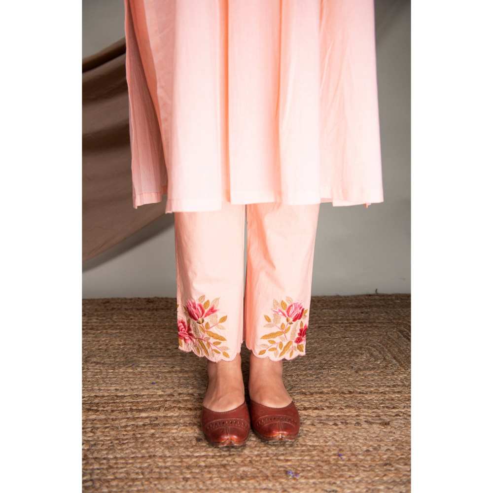 Priya Chaudhary Peach Kurtas (Set of 2)
