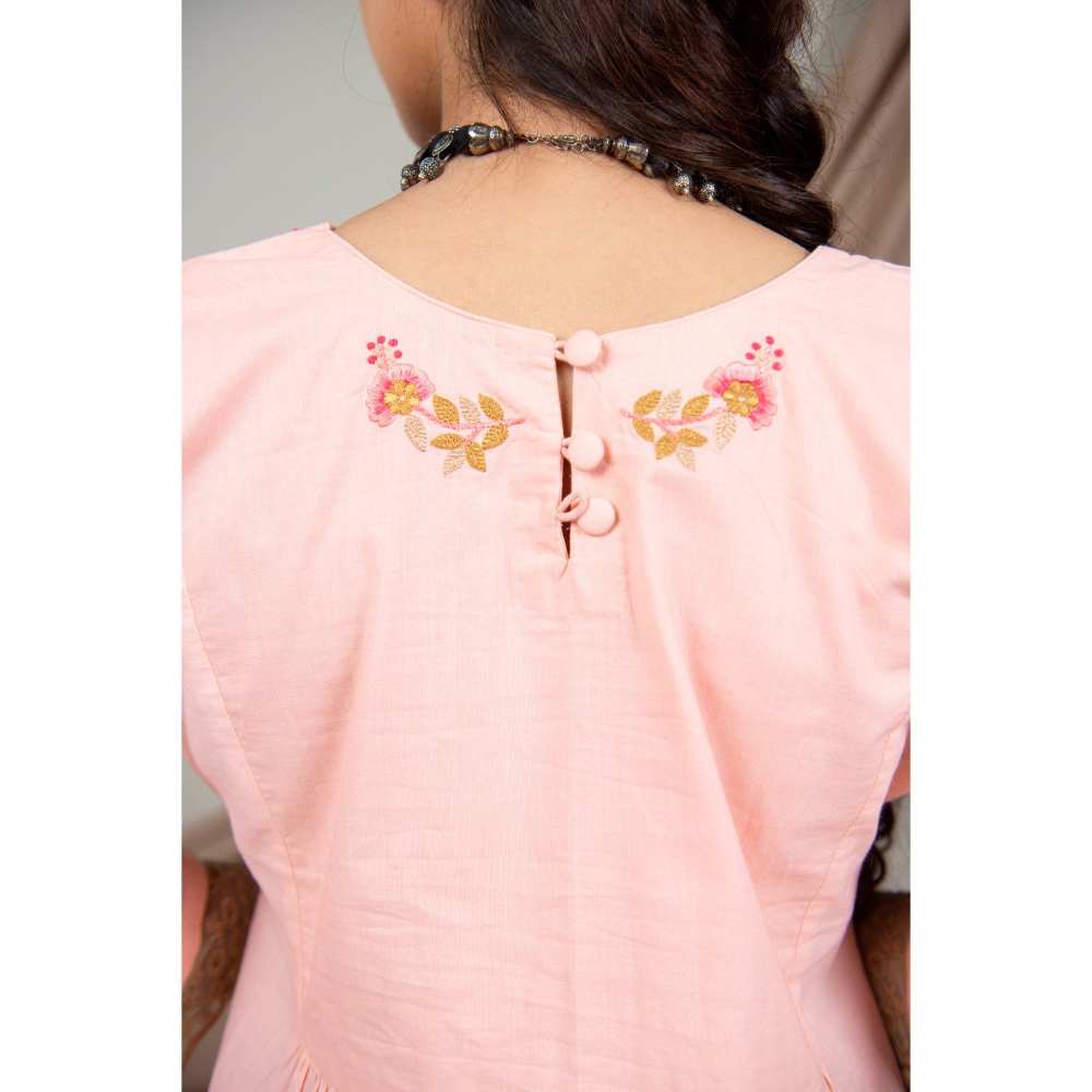 Priya Chaudhary Peach Kurtas (Set of 2)