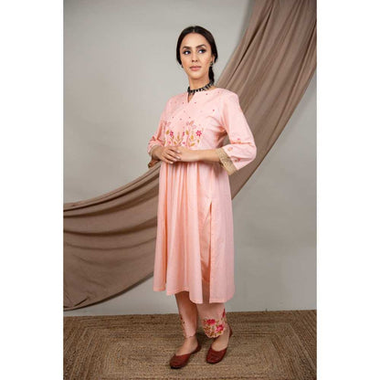 Priya Chaudhary Peach Kurtas (Set of 3)