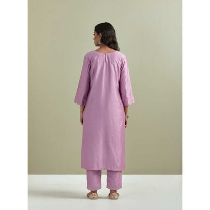 Priya Chaudhary Chanderi Embroidered Purple Kurta