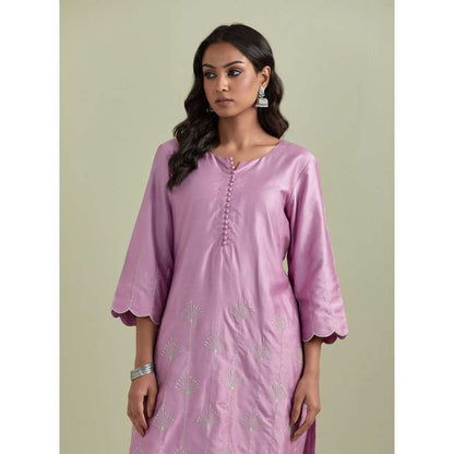 Priya Chaudhary Chanderi Embroidered Purple Kurta