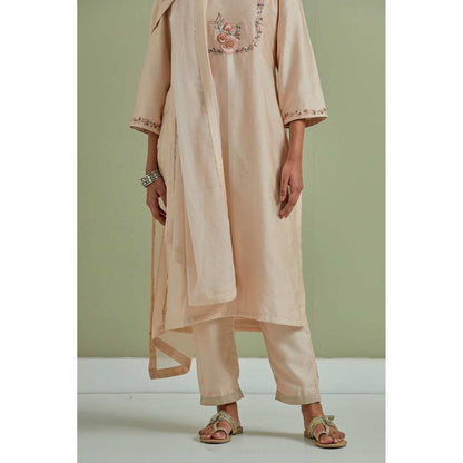 Priya Chaudhary Embroidered Beige Kurtas (Set of 2)