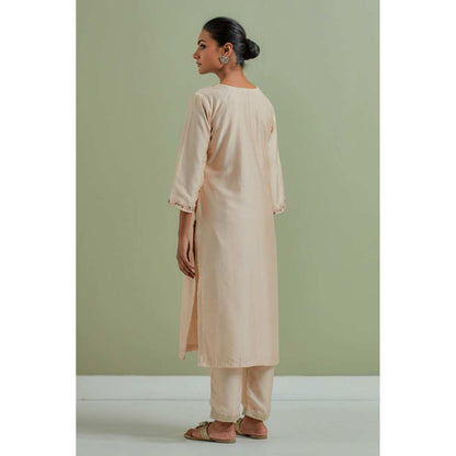 Priya Chaudhary Embroidered Beige Kurtas
