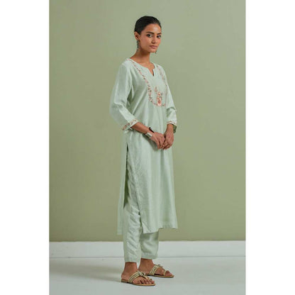 Priya Chaudhary Embroidered Green Kurtas (Set of 3)