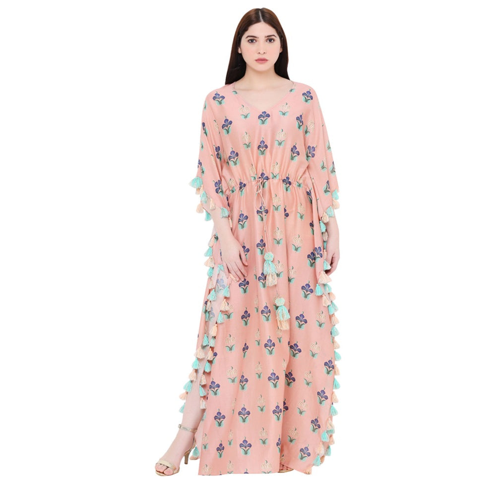 PS Pret by Payal Singhal Coral Printed Silkmul Kaftaan For Women