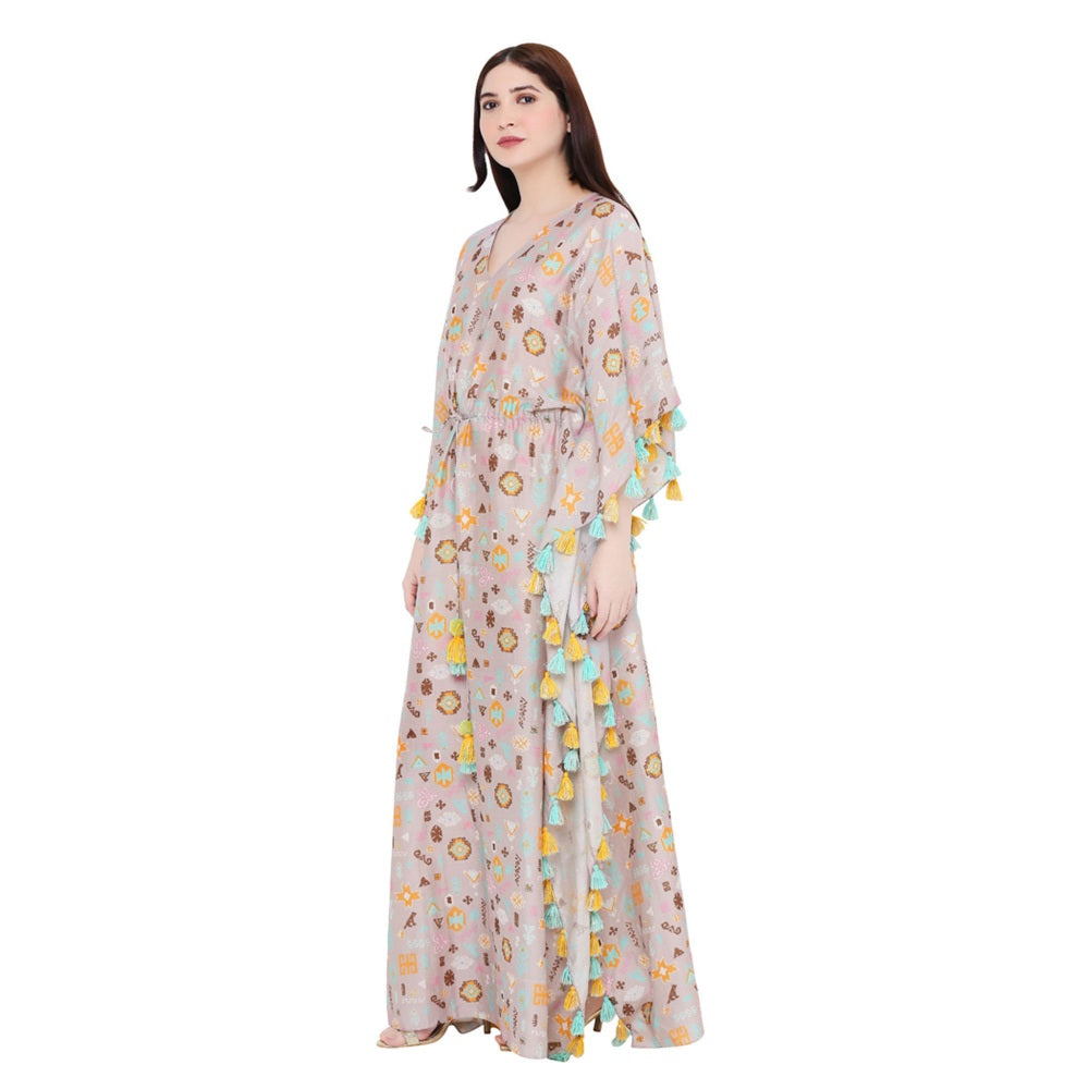 PS Pret by Payal Singhal Lavender Printed Silkmul Kaftaan For Women