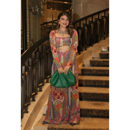PS Pret by Payal Singhal African Print Crepe Crop Top with Skirt (Set of 2)