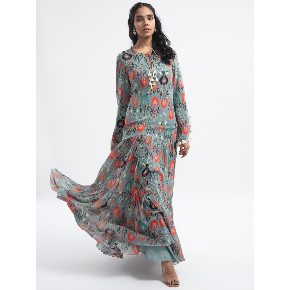 PS Pret by Payal Singhal Blue Ikat Garden Boho Maxi Dress